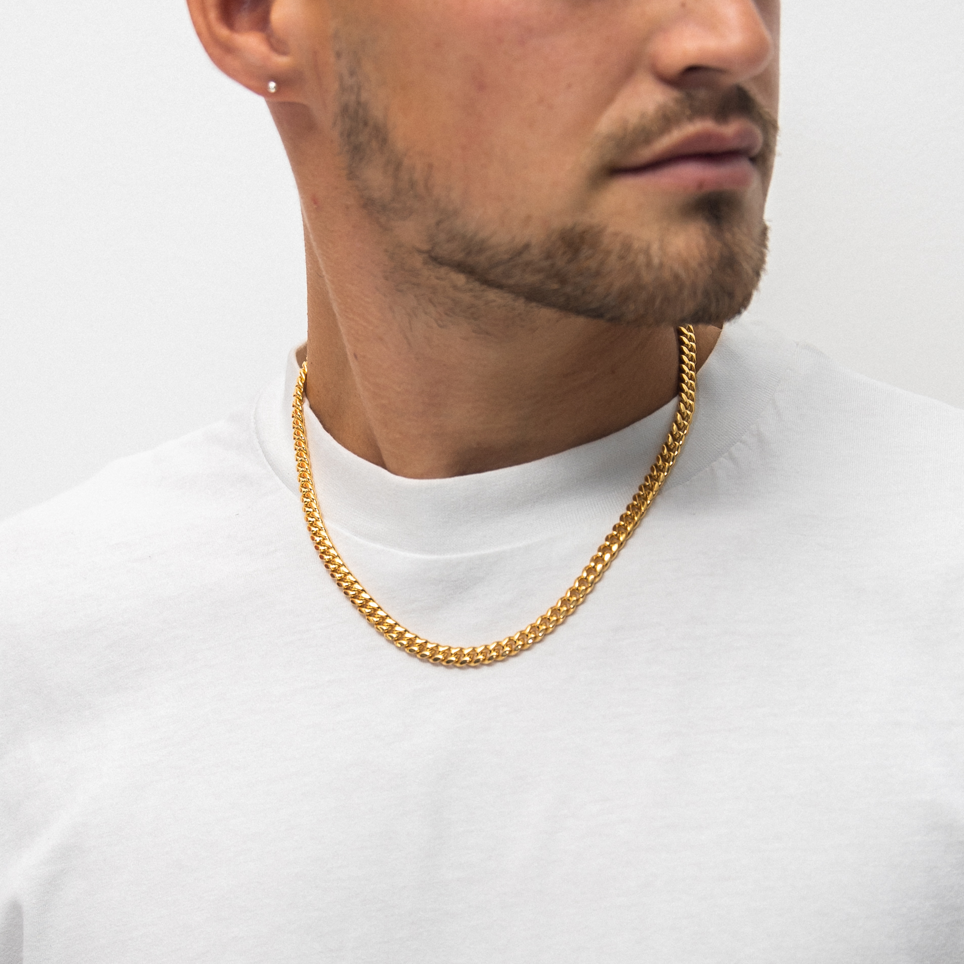 6mm Cuban Link Chain in Yellow Gold