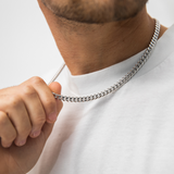 6mm Cuban Link Chain (White Gold)