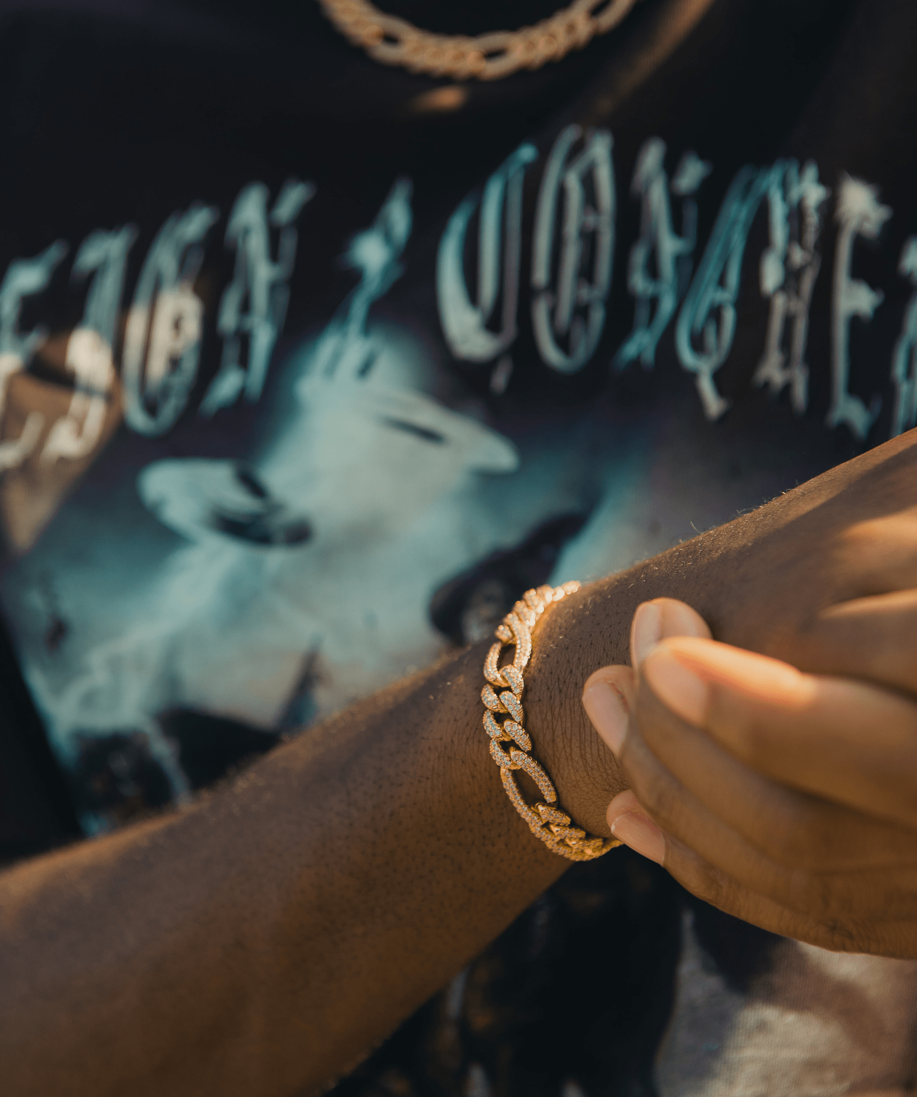 Iced Figaro Bracelet, 11mm Iced Figaro Bracelet