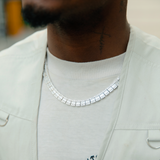 Baguette Tennis Chain in White Gold