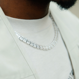 Baguette Tennis Chain in White Gold