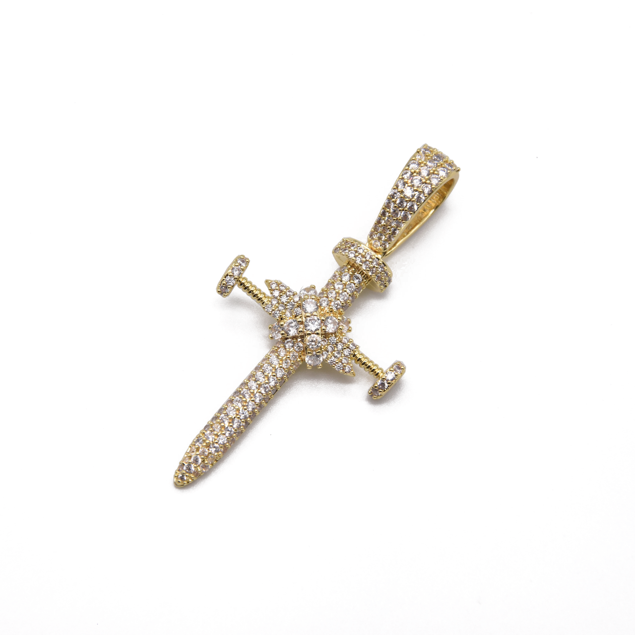 Nail Cross Pendant V2 in Yellow Gold