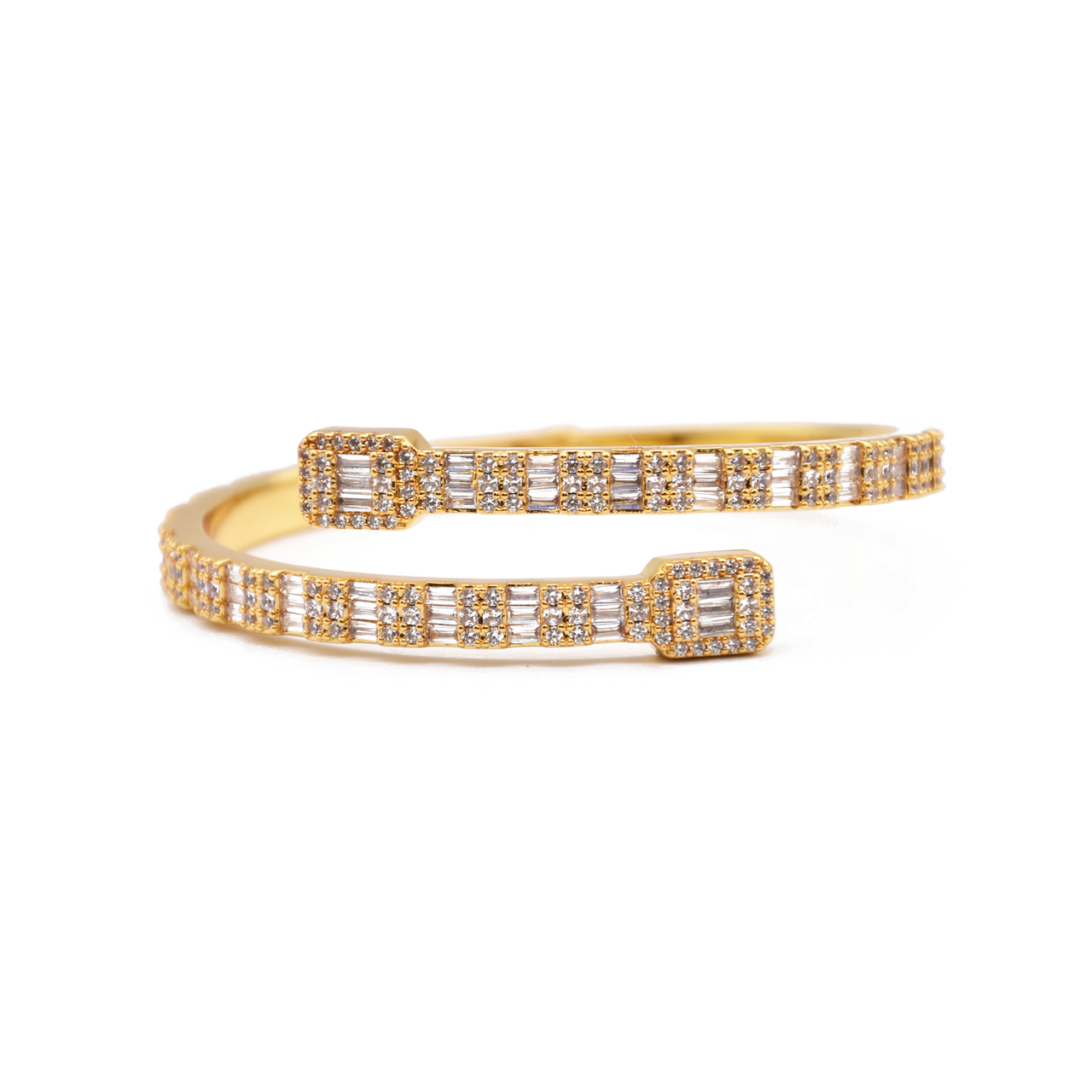 Baguette Bangle in Yellow Gold