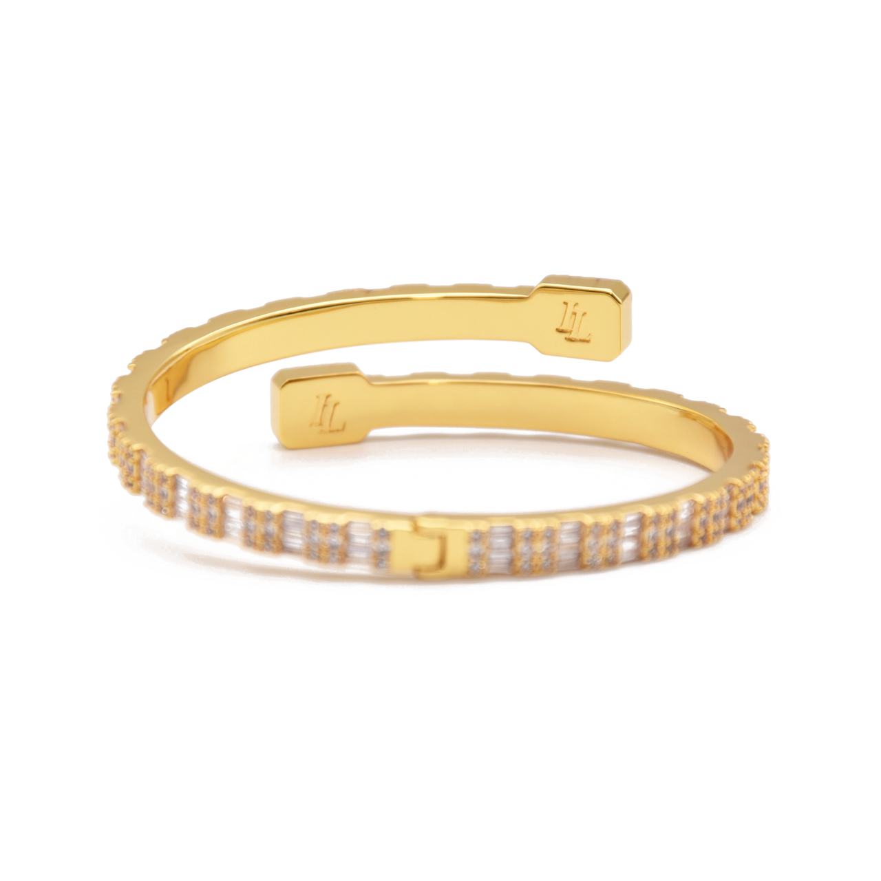 Baguette Bangle in Yellow Gold