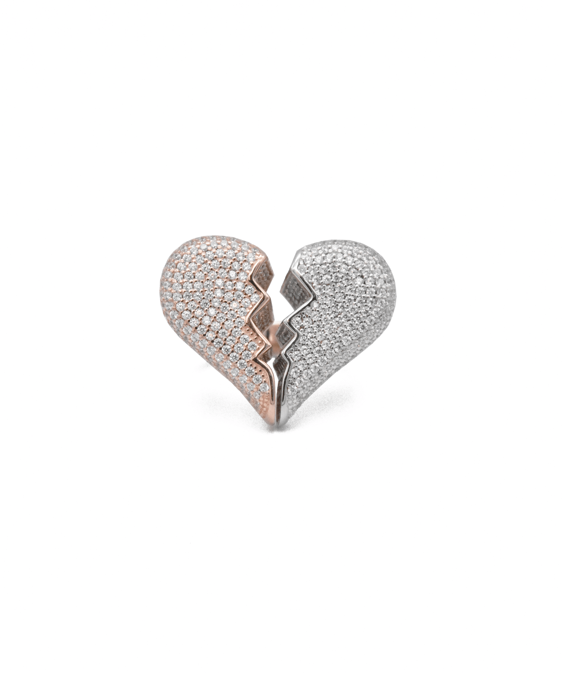Iced out heart ring online