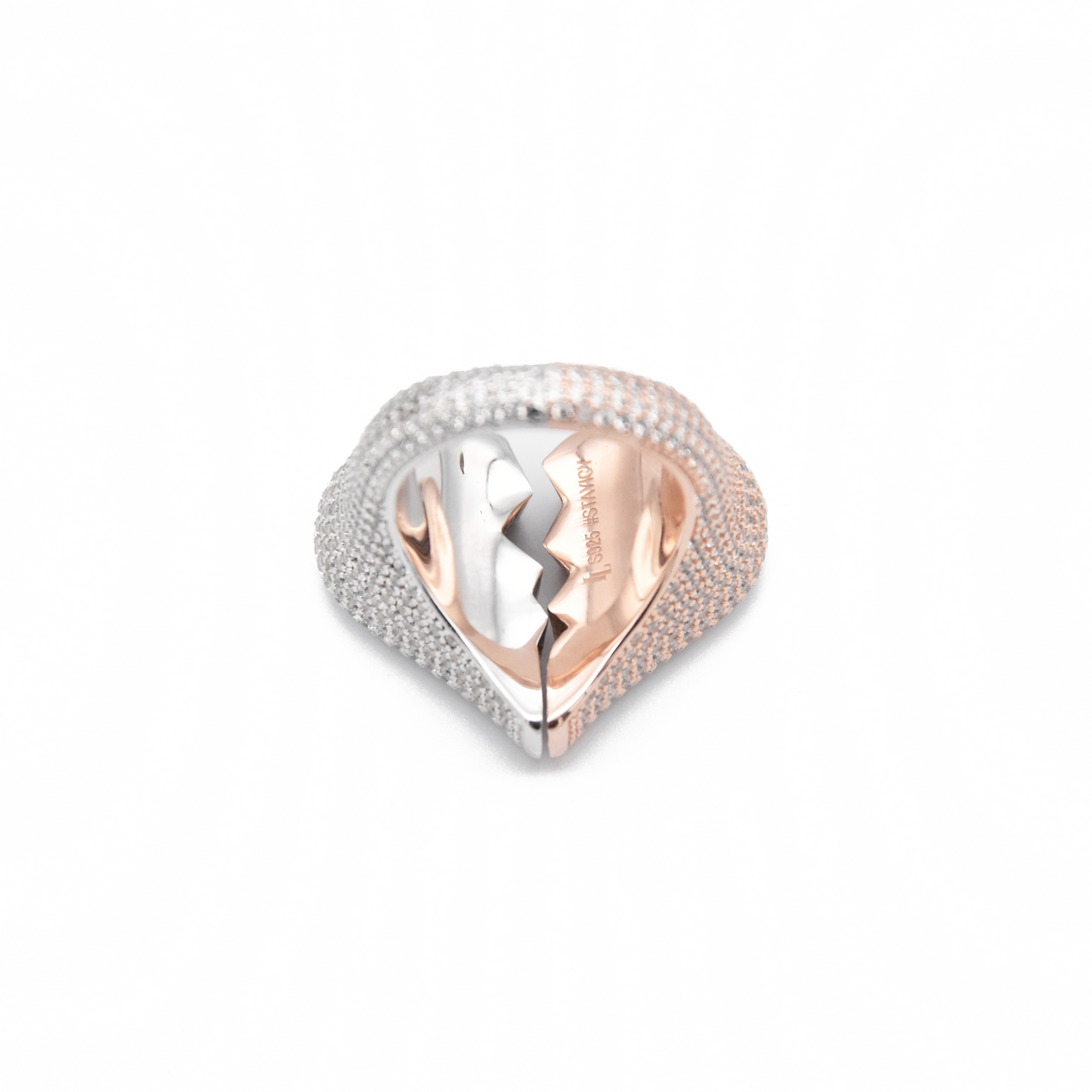 Two-Tone Diamond Broken Heart Ring