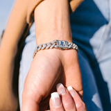 10mm Diamond Prong Link Bracelet in White Gold