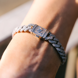 10mm Diamond Prong Link Bracelet in White Gold