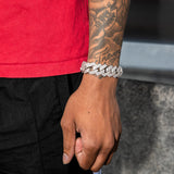 19mm Diamond Prong Link Bracelet in White Gold
