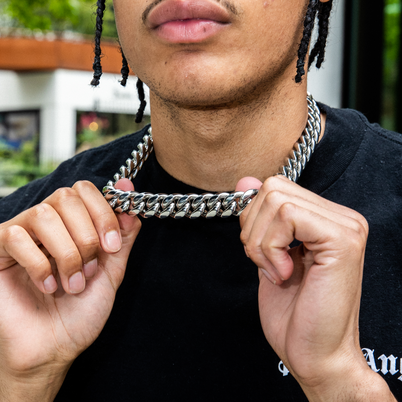 White Gold Chain, 18mm Miami Cuban Link Chain in White Gold