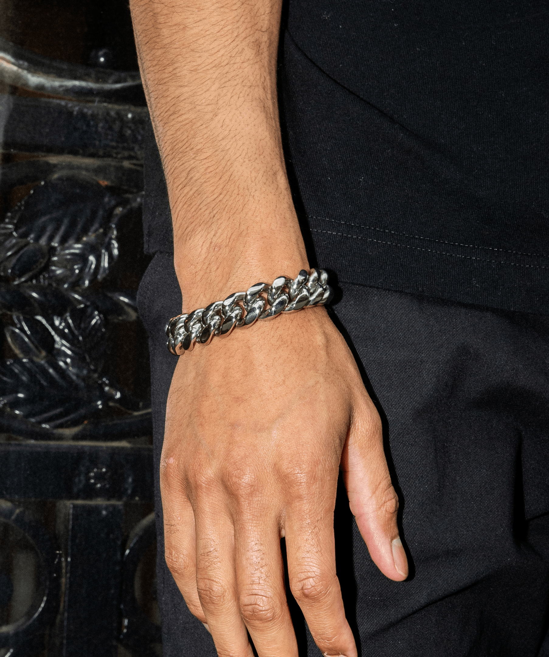White Gold Bracelet, 18mm Miami Cuban Link Bracelet in White Gold