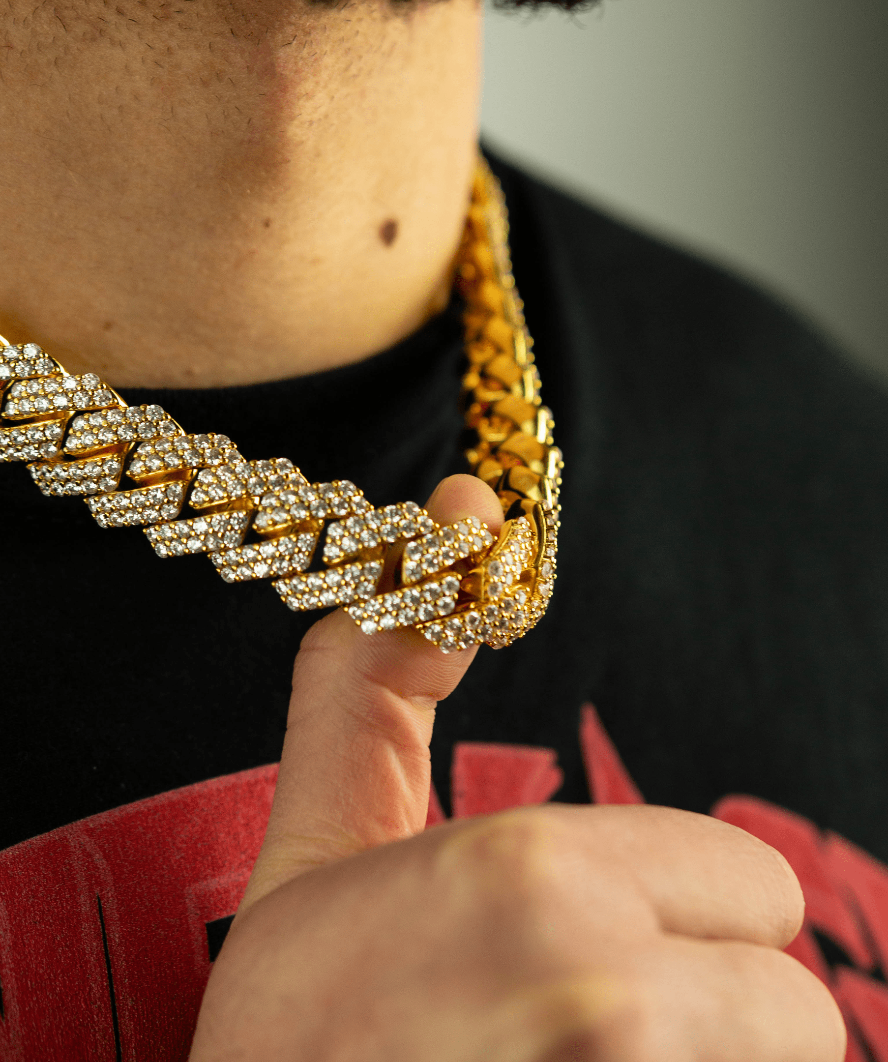 19mm Cuban Link Chain, 19mm Diamond Prong Link Chain