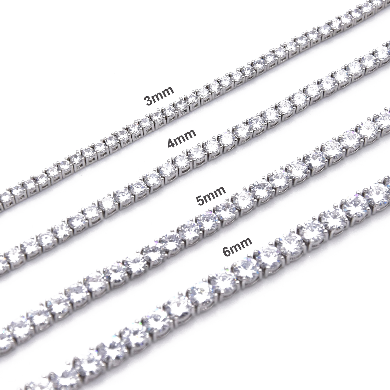 4mm Round-Cut Tennis Bracelet in White Gold