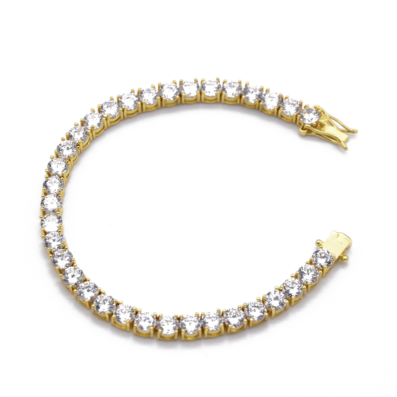 4mm Round-Cut Tennis Bracelet in Yellow Gold