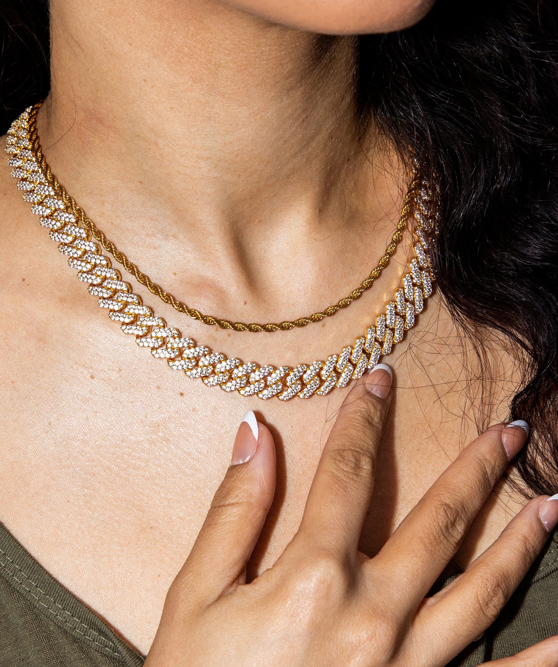 Cuban Link Necklace, 12mm Iced Cuban Link Necklace